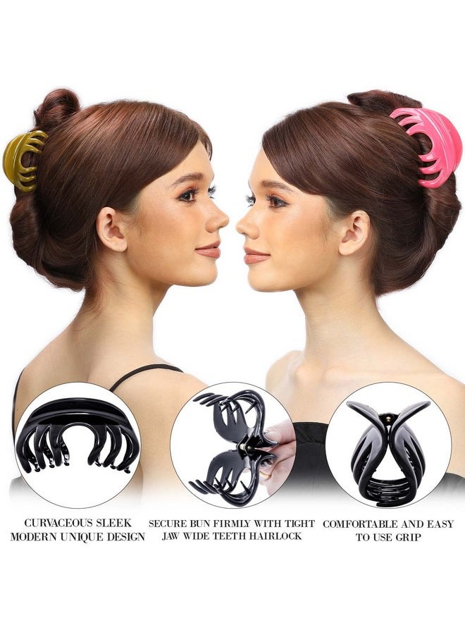RC ROCHE ORNAMENT - 6 Pcs Womens Elegant Premium Luxe Chic Styling Sectioning Super Strong Hold Non Slip Big Hair Pin Grips Claw Jaw Clamp Clips Large Black - Image 1