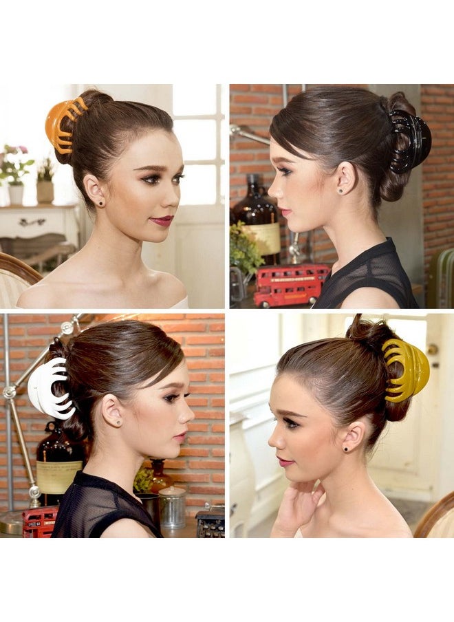 RC ROCHE ORNAMENT - 6 Pcs Womens Elegant Premium Luxe Chic Styling Sectioning Super Strong Hold Non Slip Big Hair Pin Grips Claw Jaw Clamp Clips Large Black - Image 1