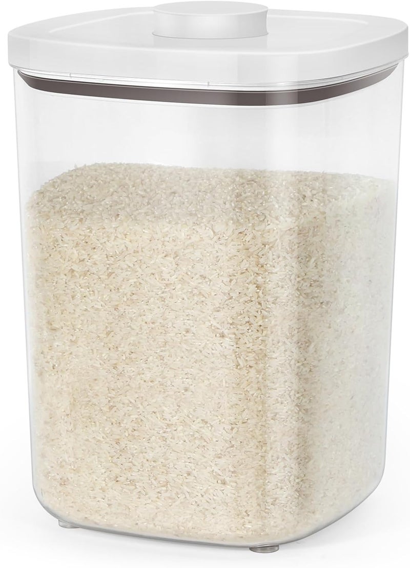 TBMax Large Flour Storage Container 10.56 Qt, 20 Lbs Rice Container with Pop Up Lid & Measuring Scoop for Flour, Cereal, Dry Food Storage and Kitchen Pantry Organization - Image 1