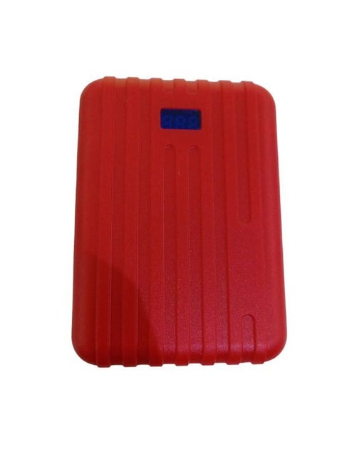 10000 mah power bank with flashlight and two USB outputs RED