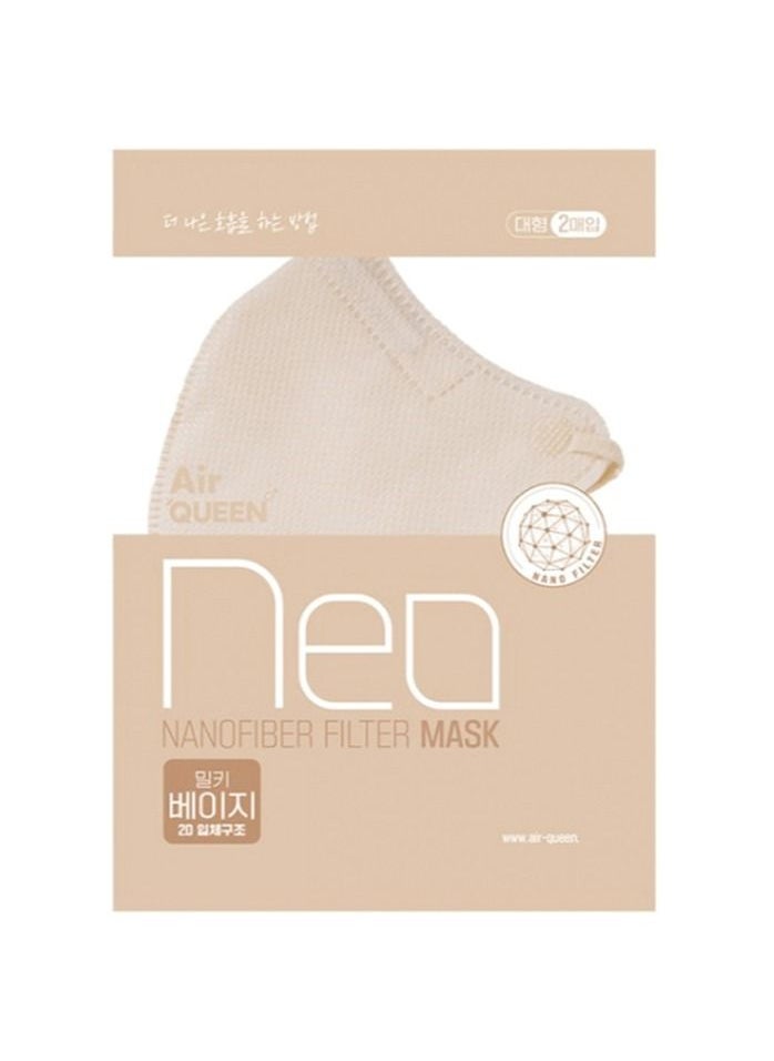 Air Queen NEO Nanofiber Filter Face Mask, Paper Light weight, 0.1µm Nanofiber Filter, Made in Korea (2masks/Sealed pack) x (5Packs) (Beige) - pzsku/ZC26CD68E245F035CE501Z/45/_/1660287227/b65d7d0b-5245-40e6-8557-60557083ae47