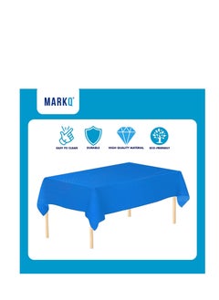 MARKQ Plastic Tablecloth for Rectangle Table 54" x 72" Disposable Table Cover for Bridal Shower Wedding Birthday Party Decorations (Deep Blue)  - Image 3