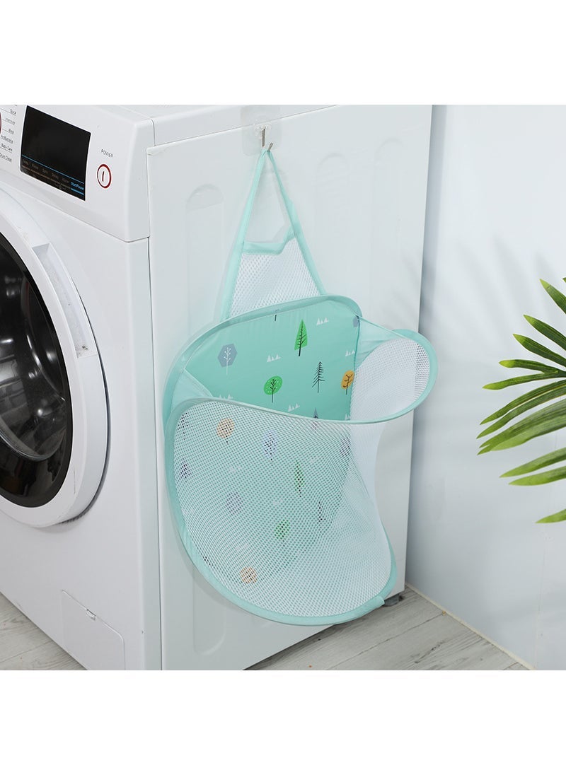 Generic - Foldable Wall-Mounted Dirty Clothes Basket Bathroom Dirty Clothes Basket Wall-Mounted Dirty Clothes Storage Artifact Hanging Dirty Clothes Basket - Image 1