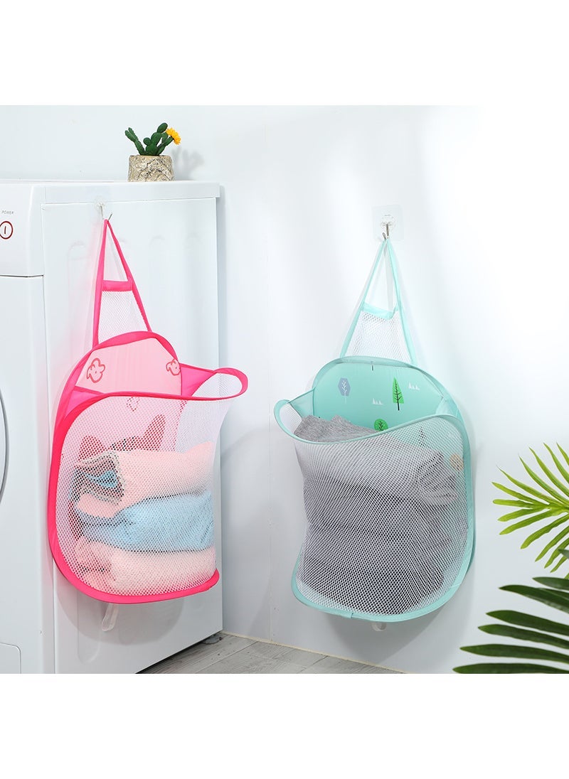 Generic - Foldable Wall-Mounted Dirty Clothes Basket Bathroom Dirty Clothes Basket Wall-Mounted Dirty Clothes Storage Artifact Hanging Dirty Clothes Basket - Image 1