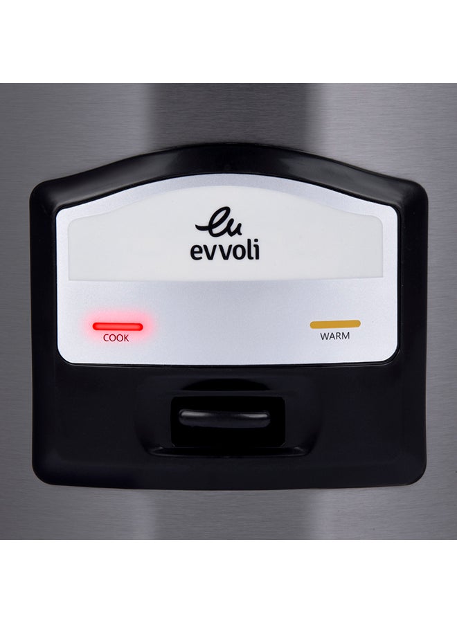 evvoli 2 In 1 Rice Cooker with Steamer Up To 12 Cup Of Rise non-stick 6 L 750 W EVKA-RC6501S Silver/Black - Image 5