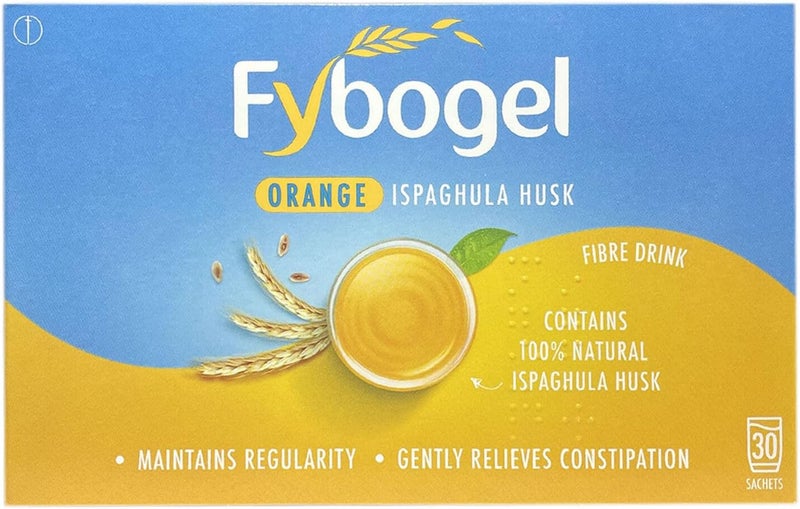 Fybogel Orange 3 Pack Natural Laxative for Gentle Constipation Relief 90 Total Sachets Effective Digestive Aid EasytoUse Fiber Supplement Promotes Regularity - Image 1