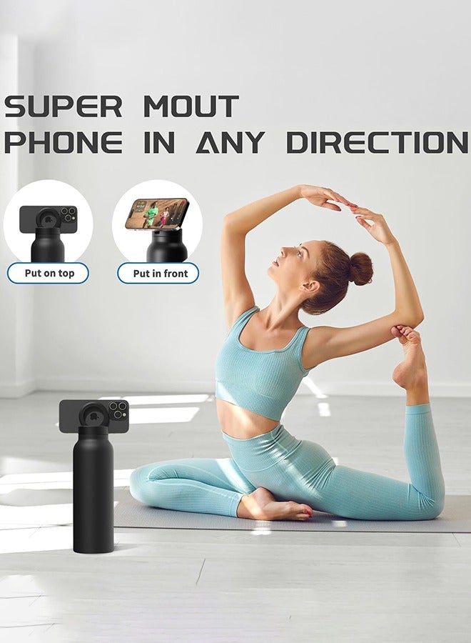 Garlo 24oz Water Bottle with Magnetic Phone Holder, Stainless Steel Water Bottles Compatible with MagSafe Phone Mount and Tripod for iPhone, Double Walled Insulated tumbler for Gym, Sport - Image 4