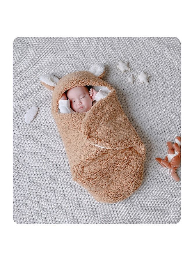 VInedi Baby sleeping bag baby lamb plush sleeping bag thickened anti-shock autumn and winter newborn hug quilt swaddle wrap quilt - Image 4