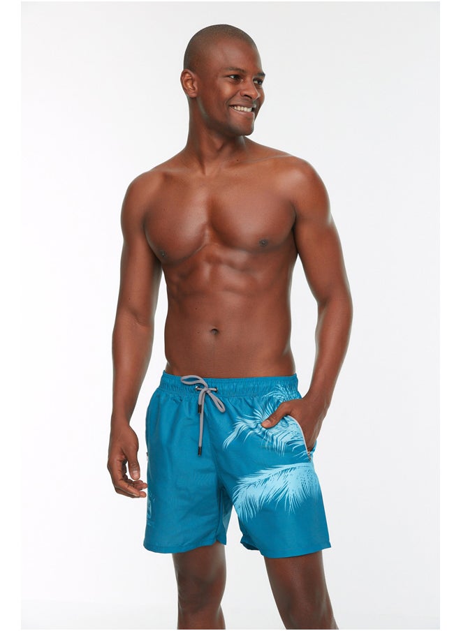 trendyol - Blue Printed Standard Size Swimwear Marine Shorts TMNSS20DS0009 - Image 1