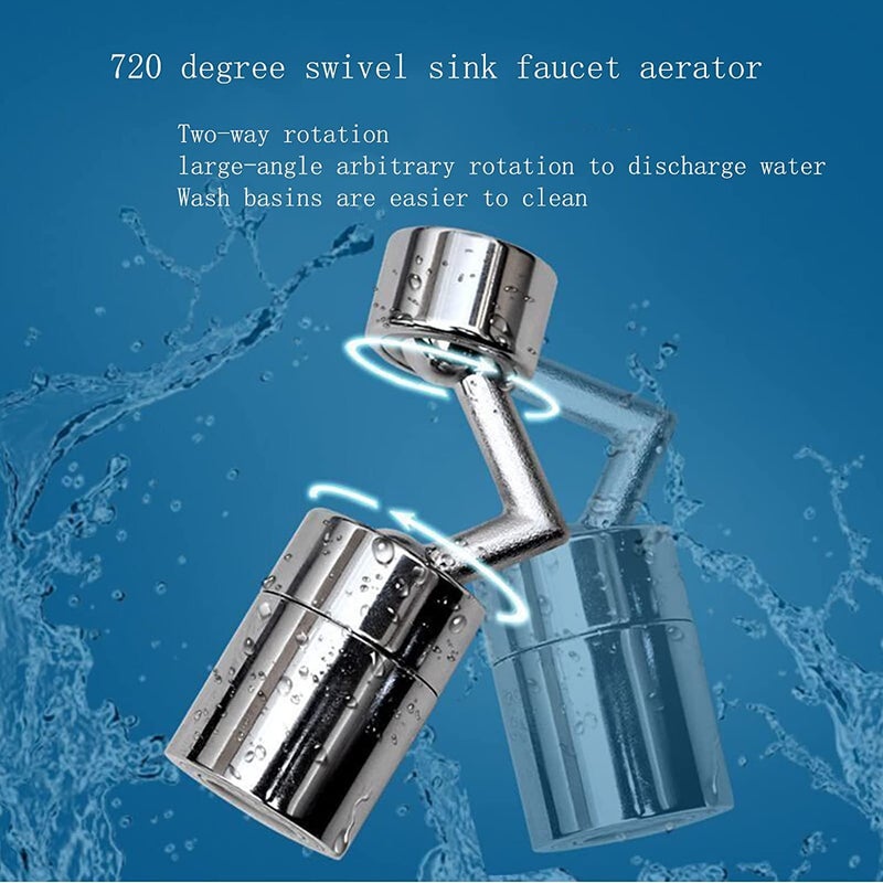 LA NEELJA Splash Filter Faucet 720 Rotatable Faucet Sprayer Head with Durable Copper AntiSplash Movable Tap Head Water Saving 4Layer Net Filter Faucet with Double ORing 1piece - Image 2
