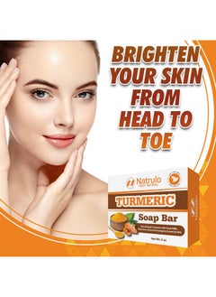 Herblov Turmeric Soap Bar for Face & Body - Natural Turmeric Skin Brightening Soap for Dark Spots, Intimate Areas, Underarms - Turmeric Face Wash Reduces Acne, Fades Scars & Cleanses Skin - 4oz, Made in USA  - Image 3