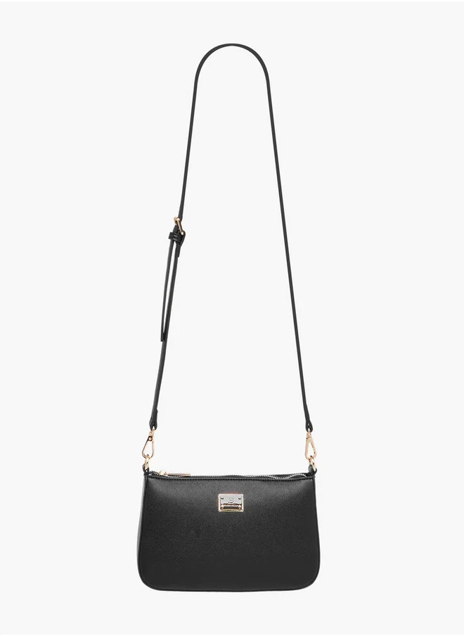 فلورا بيلا من شو إكسبرس Women's Textured Shoulder Bag with Detachable Strap and Zip Closure