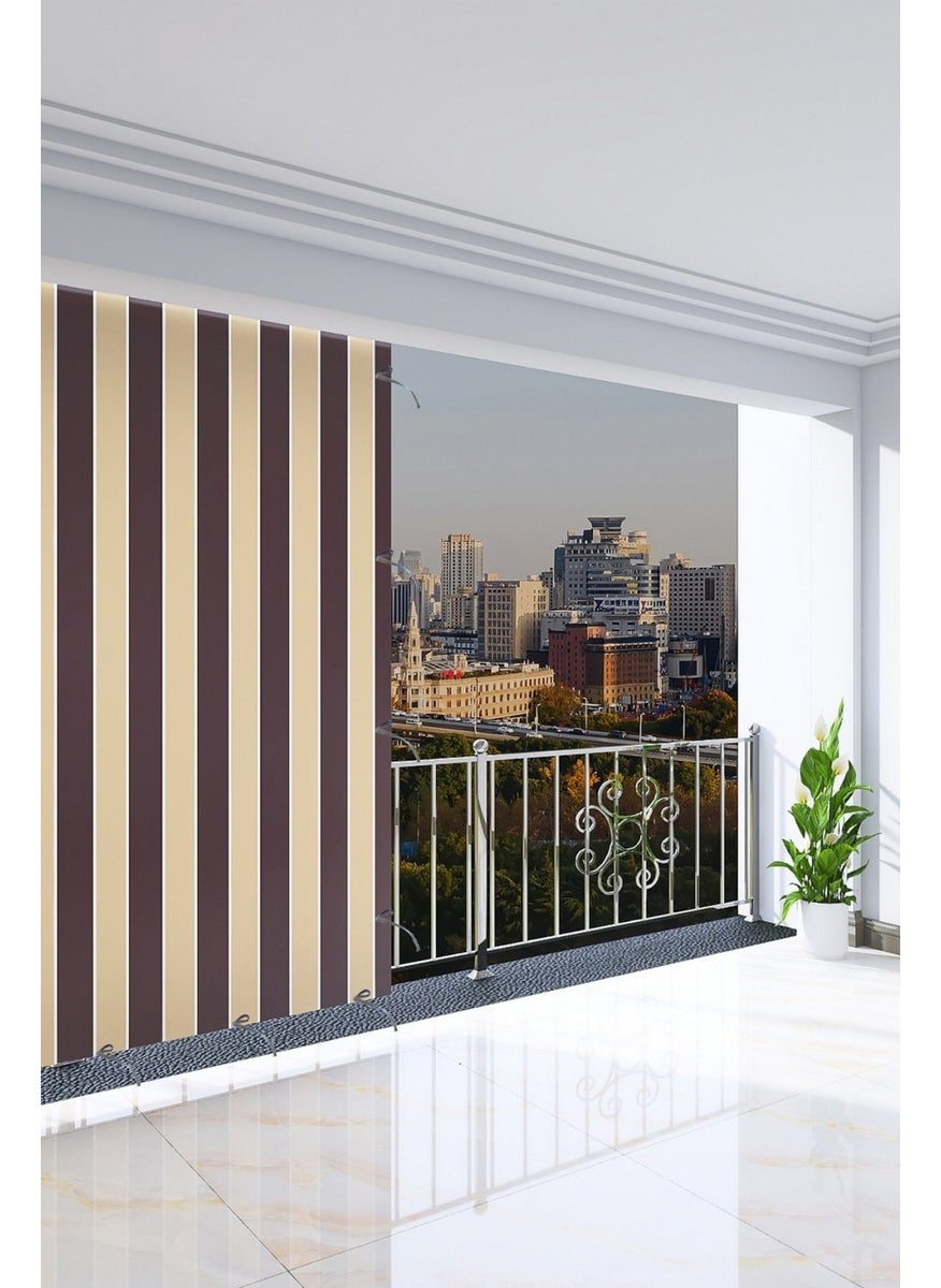 AL-CA HOME 350 x 250 cm Brown Color Balcony Curtain  - Image 1