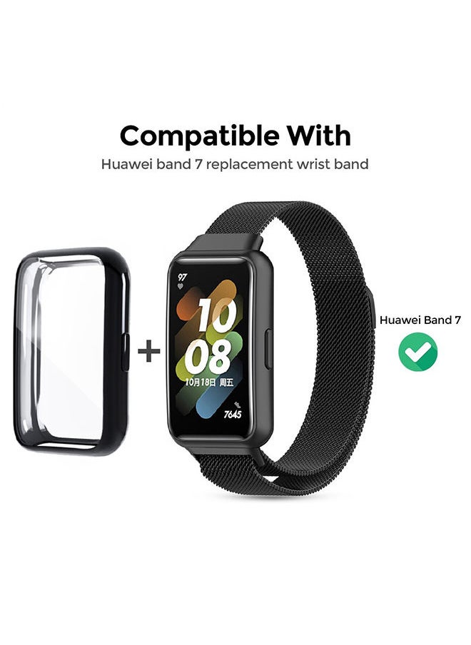 O Ozone - Milanese Strap With TPU Watch Case For Huawei Watch Band 7 Silver - Image 1