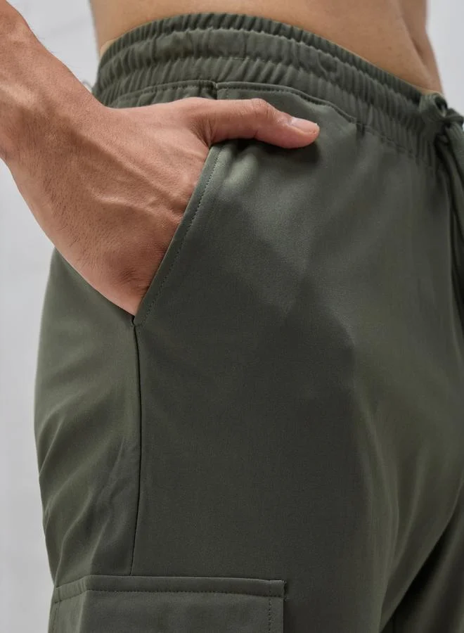 Technosport 4-Way Stretch Relaxed Fit Cargo Track Pants with Duracool+ by Styli