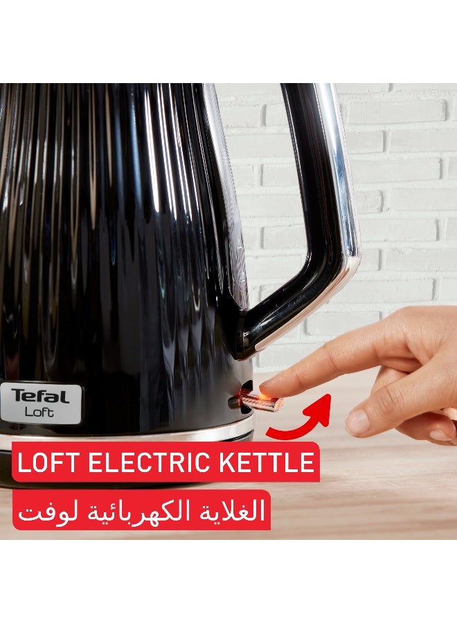TEFAL Loft Electric Kettle | Modern Design | 1,7L Capacity | 3000 W | Removable Kettle lid | 360° rotanional base | Black & Chromed | 2 Years Warranty | KO250840 1.7 L 3000 W KO250840 Loft Grey - Image 3