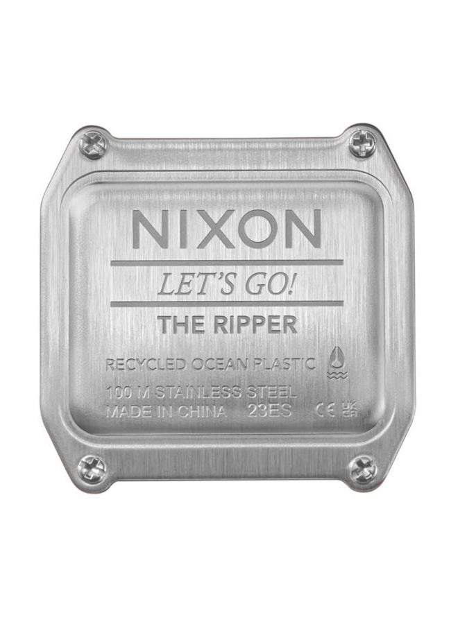NIXON Ripper A1399 - Silver/Purple - 100m Water Resistant Men's Digital Sport Watch (36.5mm Face, 20mm Silicone Band) - Made with Recycled Ocean Plastics - Image 5