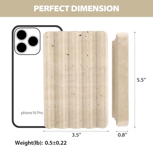 Koville Natural Travertine Soap Dish for Bathroom Shower Marble Soap Tray Travertine Dish for Bathroom Stone Soap Tray for Sink Stripe Grooves Soap Saver Keep Soap Bars Dry Easy Clean - Image 3