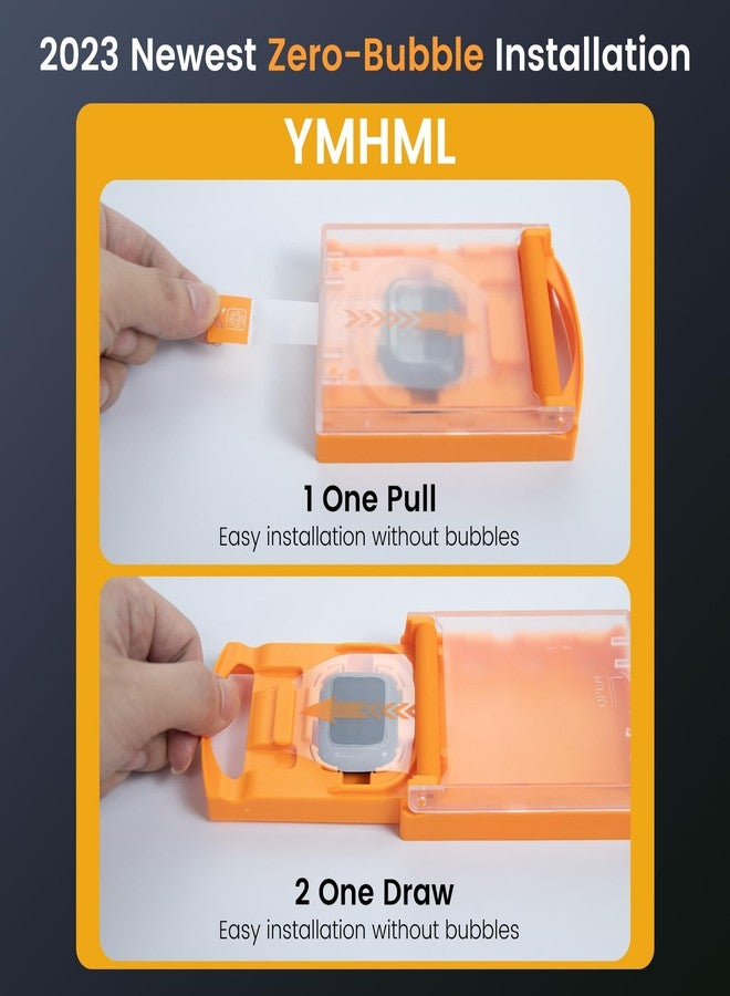 YMHML for Apple Watch Screen Protector 44mm SE Series 6/5/4 [Zero Bubble], Upgrade 3D Full Coverage Waterproof Clear Flim with [Auot Install Cabin] for Apple Watch Accessories, 3 Pack - Image 2