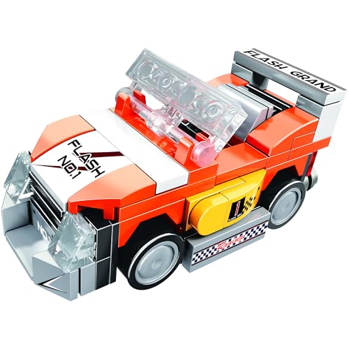 ThinkerPlace STEM F1 Racing Car Building Blocks Set (98 Pcs) | DIY Formula Car Toy for Kids 6+ Years (Boys & Girls) | Pull Back Racing Toy | Creativity & Engineering Skills Development | Orange Color - Image 3