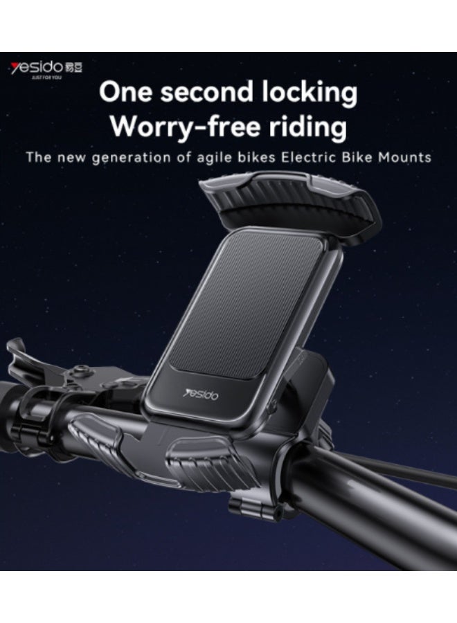 يسيدو حامل هاتف Yesido C249 للسيارة والدراجات - قفل بلمسة واحدة - تثبيت واستقرار قابل للتعديل - دوران 360 درجة. - Image 4