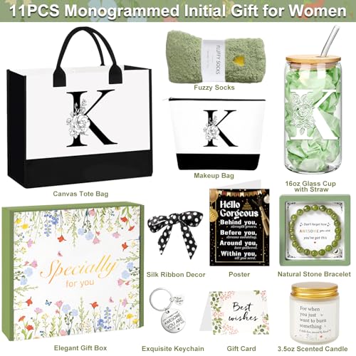 Awfrky Birthday Gifts for Women Personalized Graduation Gifts Teacher Appreciation Gifts Monogrammed Initial Gift for Teacher Her Wife Friend Daughter Sister Girlfriend Get Well Thank you Gifts K - Image 3
