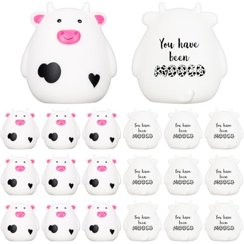 Cholemy 25 Set Moo Cows Mini Cute Rubber Cow Graduation Car Gift Bulk You Have Been Mooed Funny for Game Figurines Car Interior Accessories Gift for SUV Women Men - Image 1