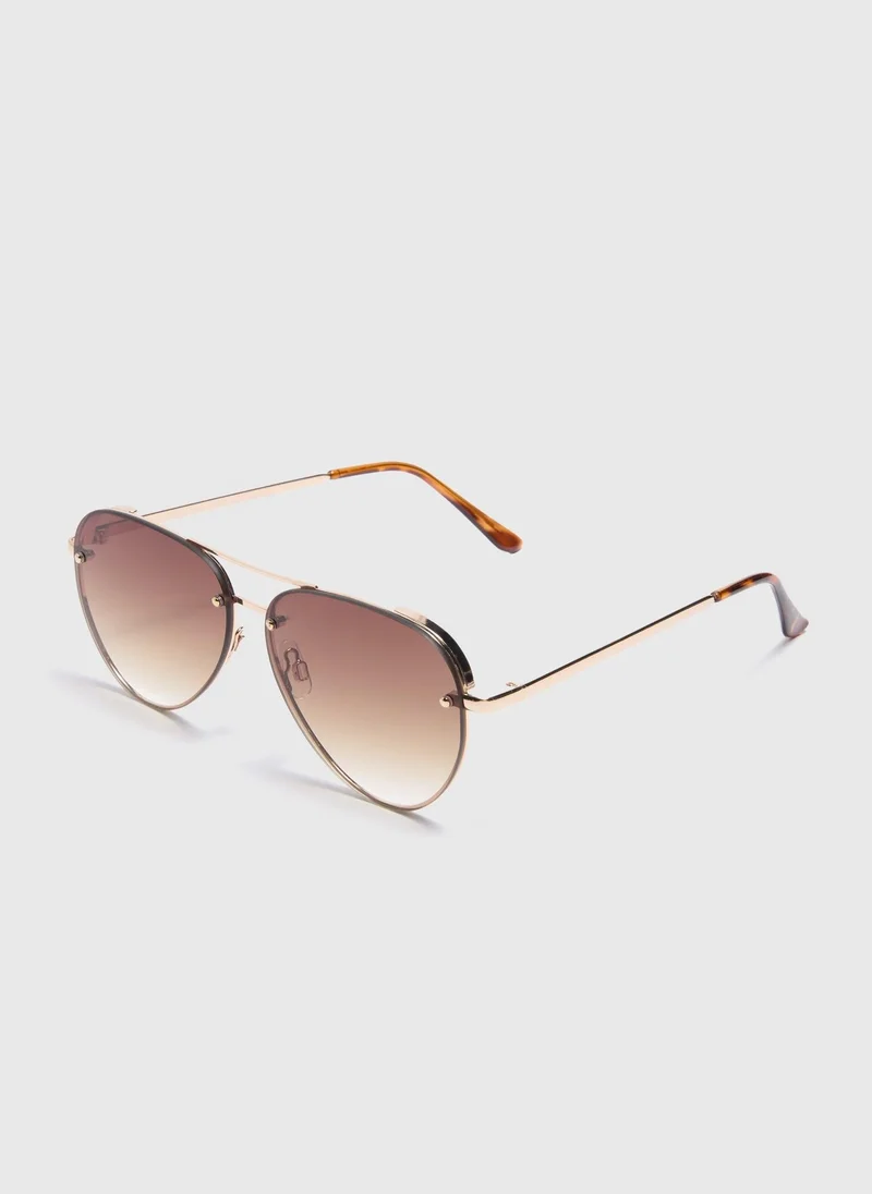 Matalan Brown Aviator Sunglasses