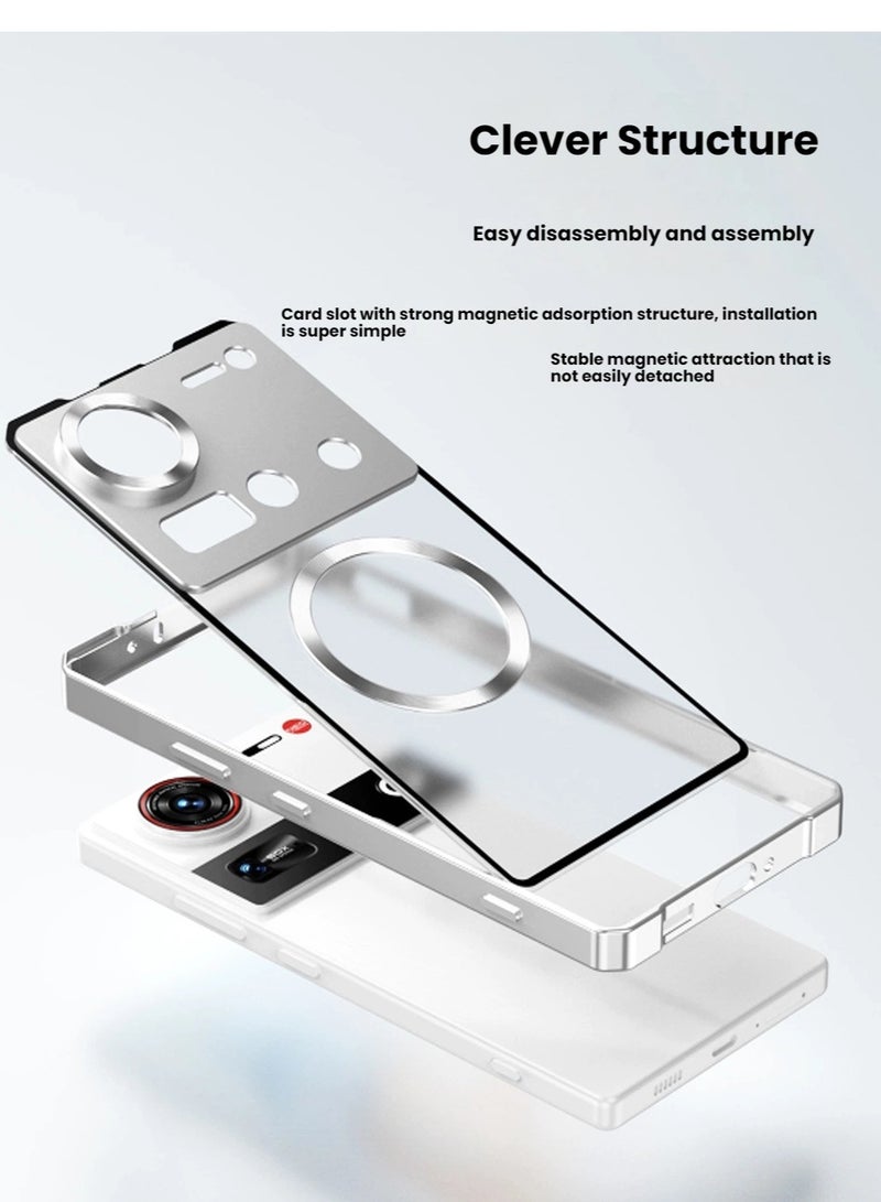 general Suitable for Nubia Z70Ultra Case Metal Magnetic Frosted Semi-transparent Protective Case Anti-slip Precise design - Image 3