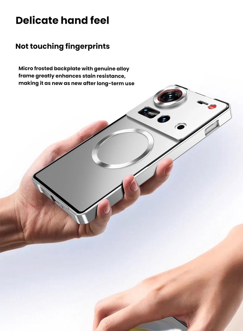 general Suitable for Nubia Z70Ultra Case Metal Magnetic Frosted Semi-transparent Protective Case Anti-slip Precise design - Image 2
