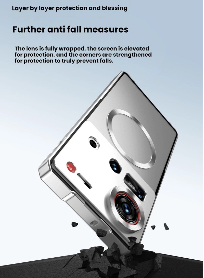 general Suitable for Nubia Z70Ultra Case Metal Magnetic Frosted Semi-transparent Protective Case Anti-slip Precise design - Image 4