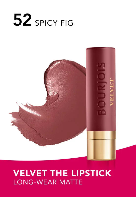 Bourjois Paris Velvet The Lipstick - 52 - Spicy Fig, 2.4 g