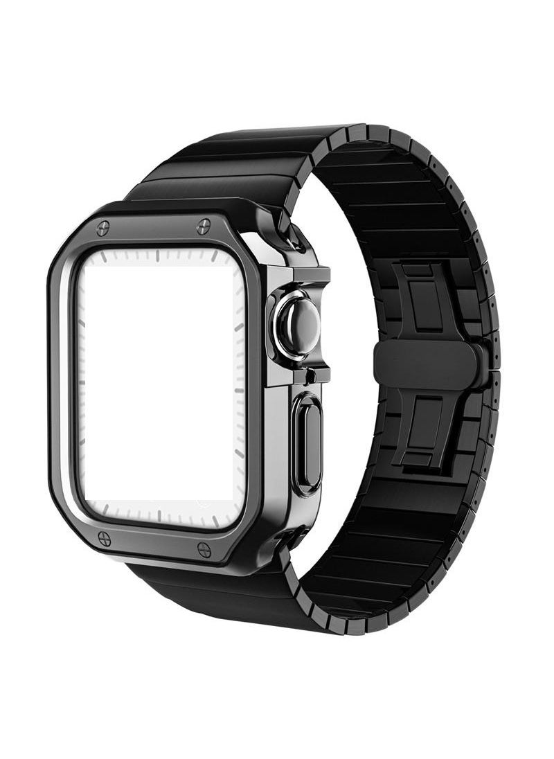 Y&D For Apple Watch Ultra 8/7 Generation 42/44/45mm Metal Strap With TPU Plating Case Suit  - Image 1
