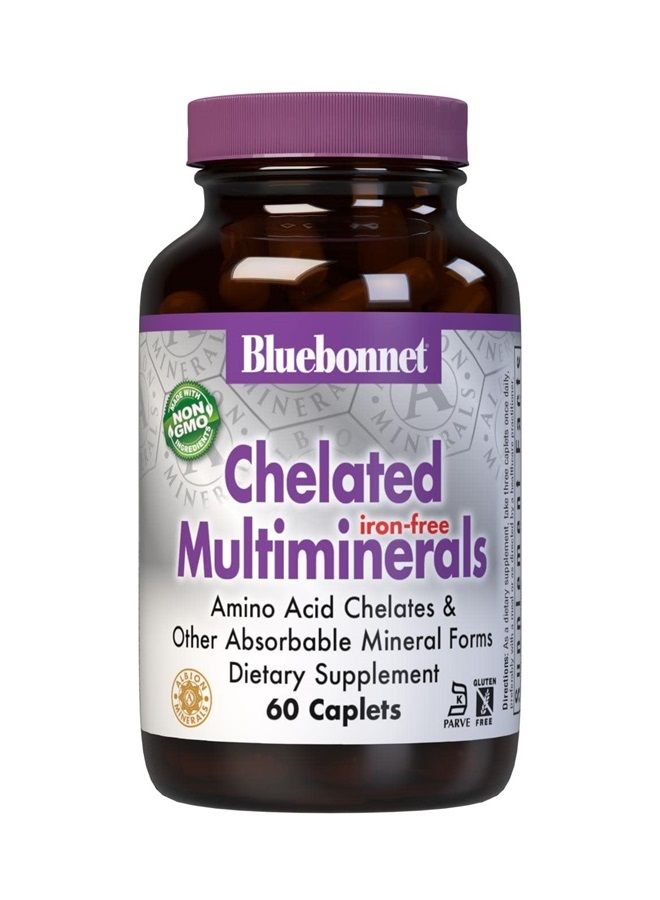 Bluebonnet التغذية - معادن متعددة عالية الفعالية (خالية من الحديد)، معادن ألبيون المخلبية، خالية من الصويا، خالية من الغلوتين، غير معدلة وراثيًا، معتمدة كوشير، خالية من منتجات الألبان، 60 كبسولة، 20 وجبة - Image 1