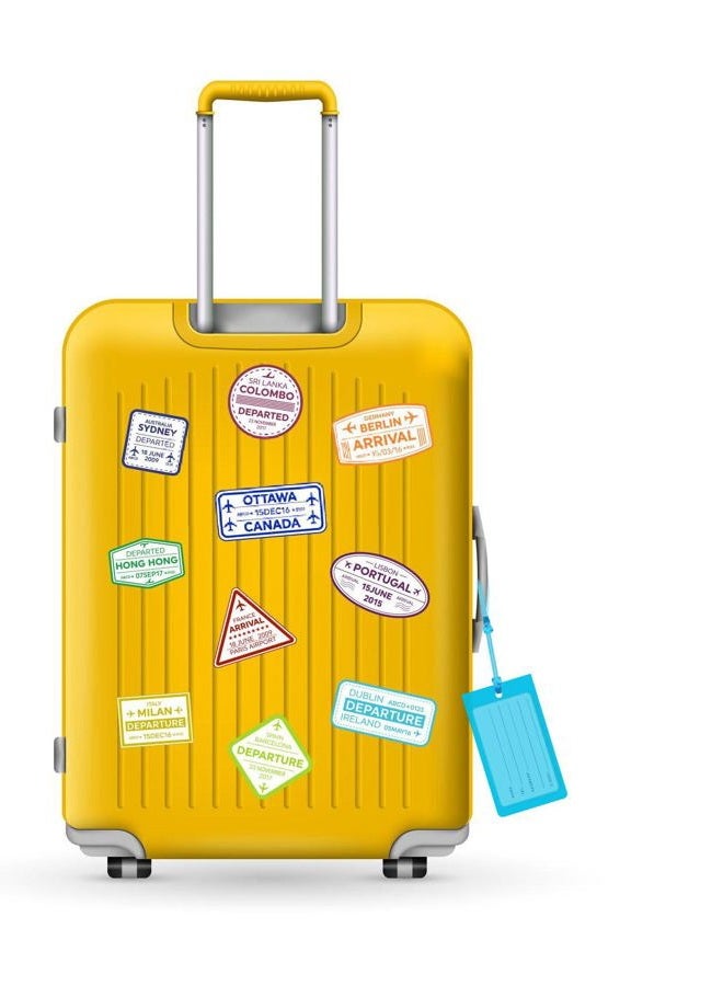 CUTEABC Luggage Tags for Suitcases,5 Pack Luggage Tags for Cruise Ship Essentials for Airplane Travel(Blue/Green/Yellow/White/Black) - Image 5