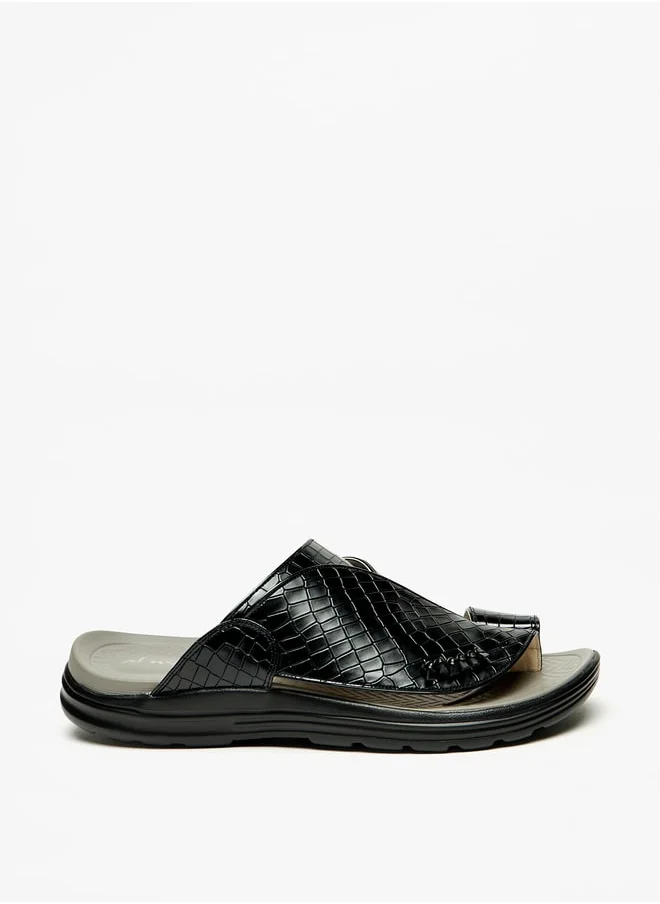 Al Waha Men Textured Slip-On Arabic Sandals with Toe Loop