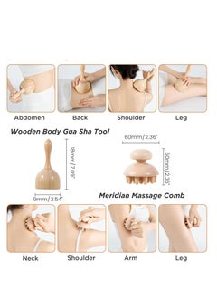 MJZ 6 Pieces Wood Massage Tools,  Wood Therapy Kit Maderoterapia Kit, Wood Massager Roller, Wood Gua Sha Roller, Manual Wooden Fascia Massage for Release Cellulite Muscle, Blasting Pain, Relief Body Sculpting Tools, Lymphatic Drainage Massager  - Image 5