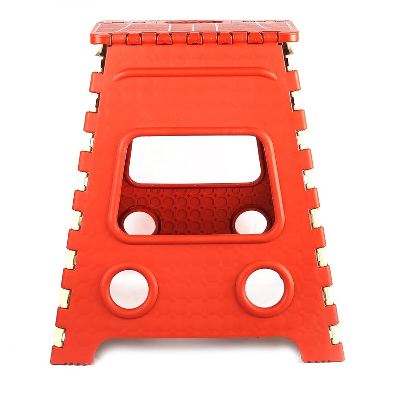 GOCART WITH G LOGO Foldable Step Table Stool with HandleNonSlip Folding Step Stool for Kids Toddlers Teens Adults Old Age Bathroom Kitchen Convenient Usage QuikFold Step StoolRed - Image 3
