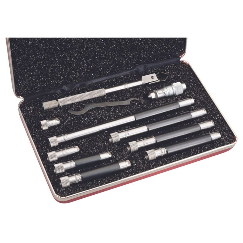 Starrett Tubular Inside Micrometer Set with Case QuickReading Figures Hardened Interchangeable and Ground Anvils  1512 Range 001 Graduations  823BZ - Image 1