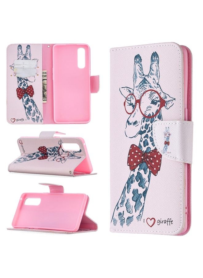 HuHa Case Cover For OPPO Find X2 Neo Colored Drawing Pattern Horizontal Flip Leather Case with Holder & Card Slots & Wallet Deer 