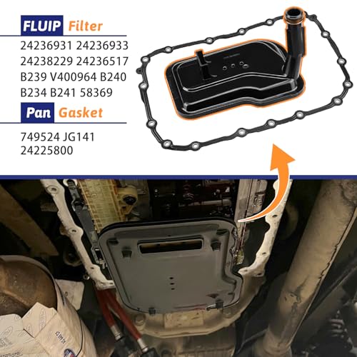 LOCOPOW 6L80 24236933 24224871 Transmission Filter For Cadillac STS/XLR/Escalade Chevy Silverado 1500 Avalanche/Camaro/Suburban/Tahoe/Corvette GMC Sierra 1500 Yukon XL TF209 with Oil Pan Gasket - Image 4