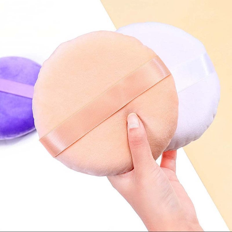 COSHINE Jumbo Pure Cotton Powder Puff, 5 INCH (13cm) Body Powder Puff Applicator For Loose Mineral Powder Body Powder Cosmetic Foundation Sponges, White(1 piece) - Image 2