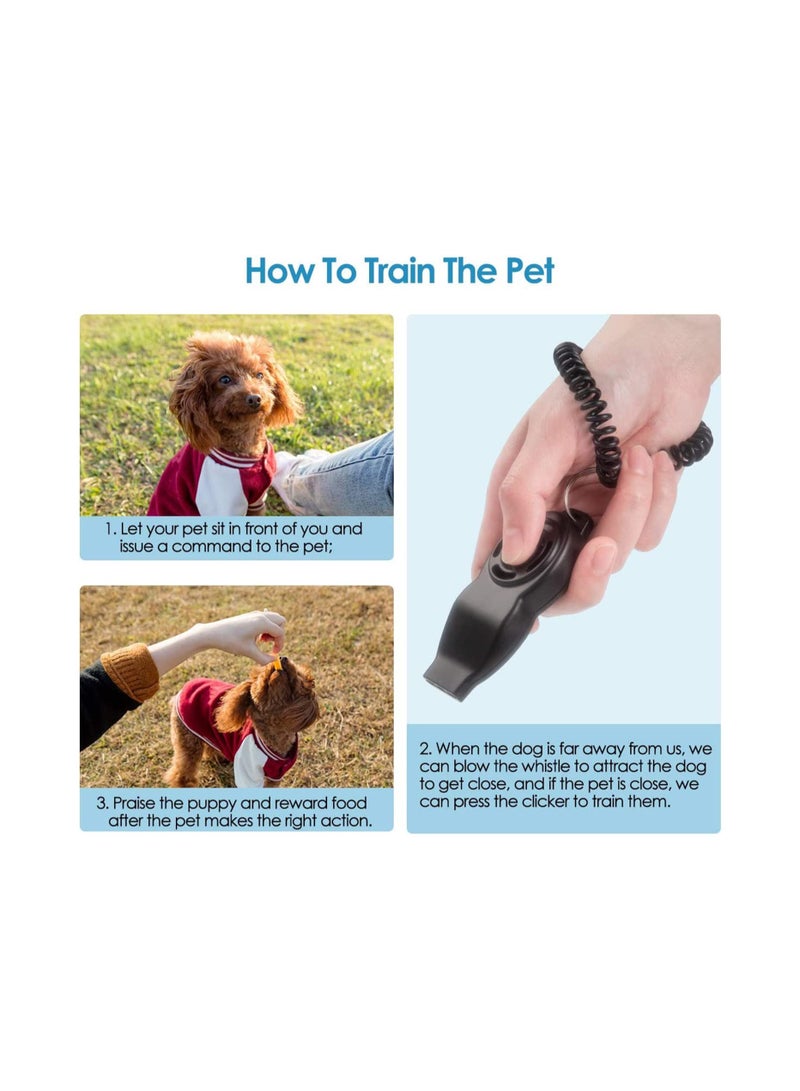SYOSI Dog Clicker with Whistle and Wrist Strap, Clicker Training for Dogs Cats Puppy Birds, Pet Training Clickers 2 PCS (Blue/Black) - Image 4