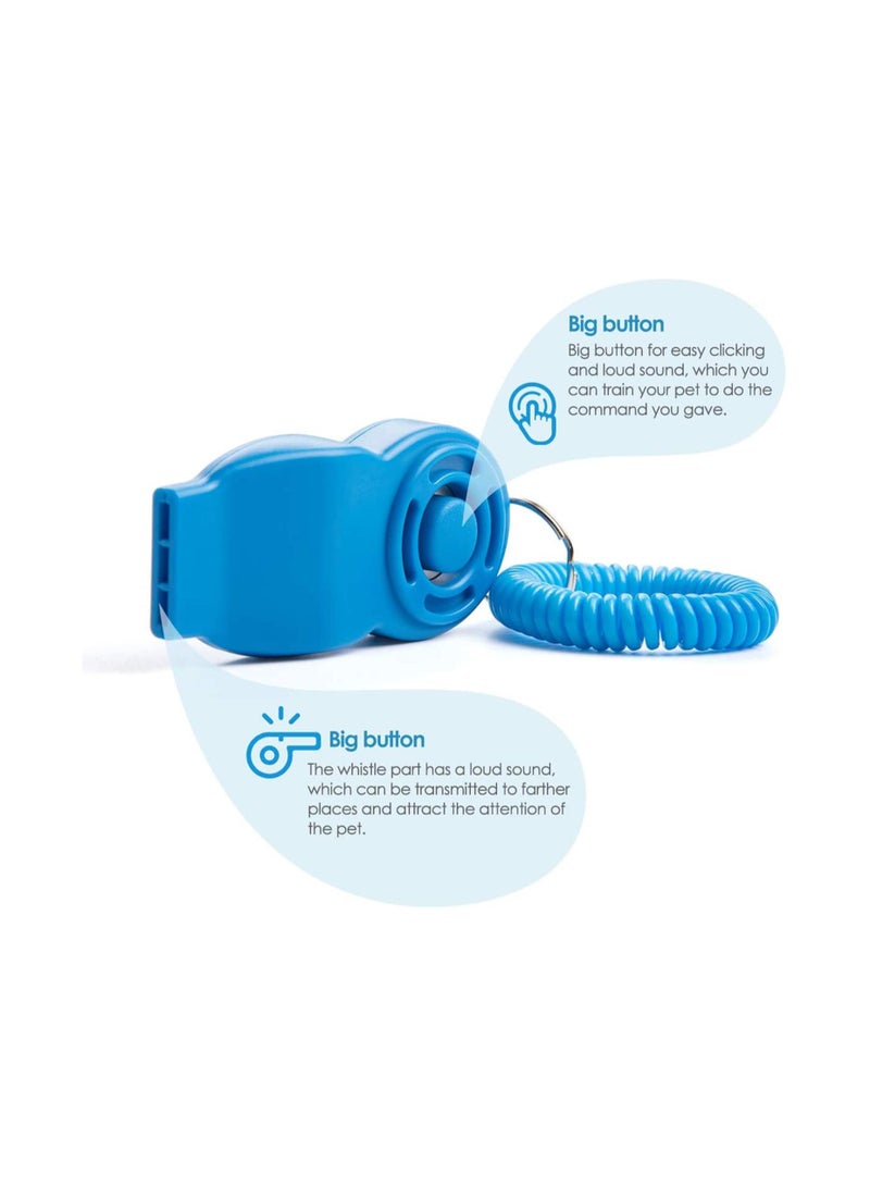 SYOSI Dog Clicker with Whistle and Wrist Strap, Clicker Training for Dogs Cats Puppy Birds, Pet Training Clickers 2 PCS (Blue/Black) - Image 3