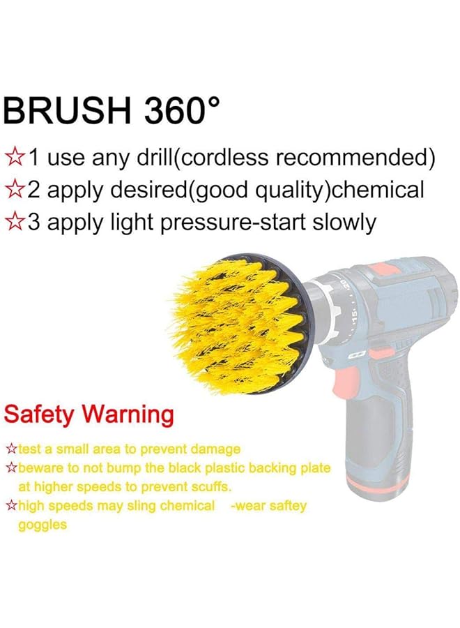 SMILEE Practical 3Pc Car Cleaning Brush Car Detailing Brush Drill Brush With Drill Attachment Tub Cleaner Scrubber Cleaning Brushes Automotive Detailing Spin Scrubber Set - Image 4