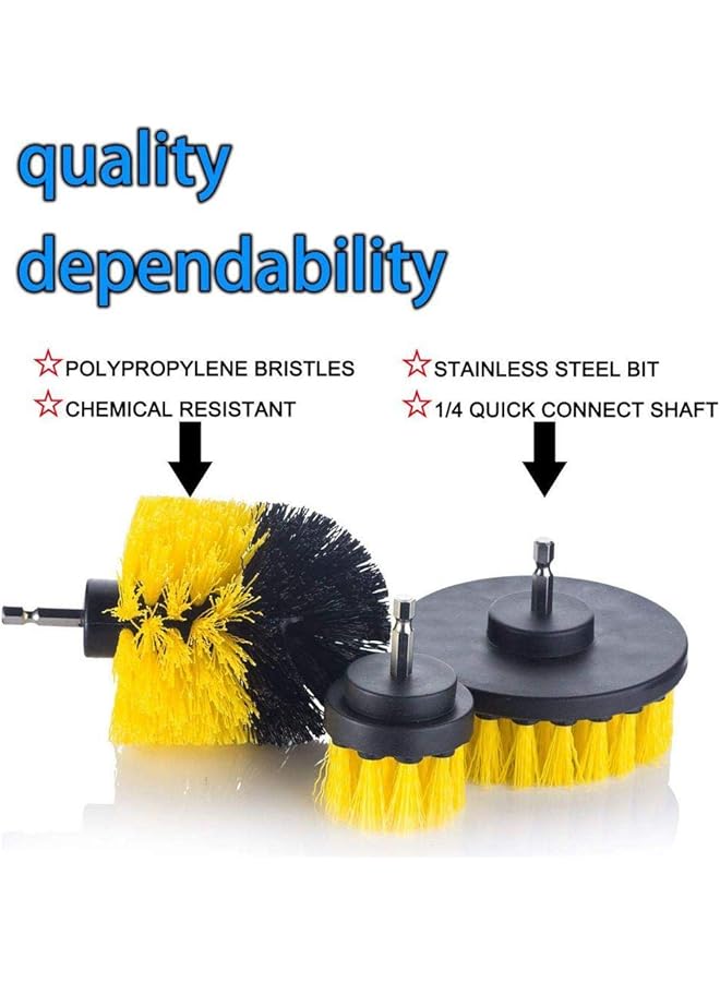 SMILEE Practical 3Pc Car Cleaning Brush Car Detailing Brush Drill Brush With Drill Attachment Tub Cleaner Scrubber Cleaning Brushes Automotive Detailing Spin Scrubber Set - Image 5