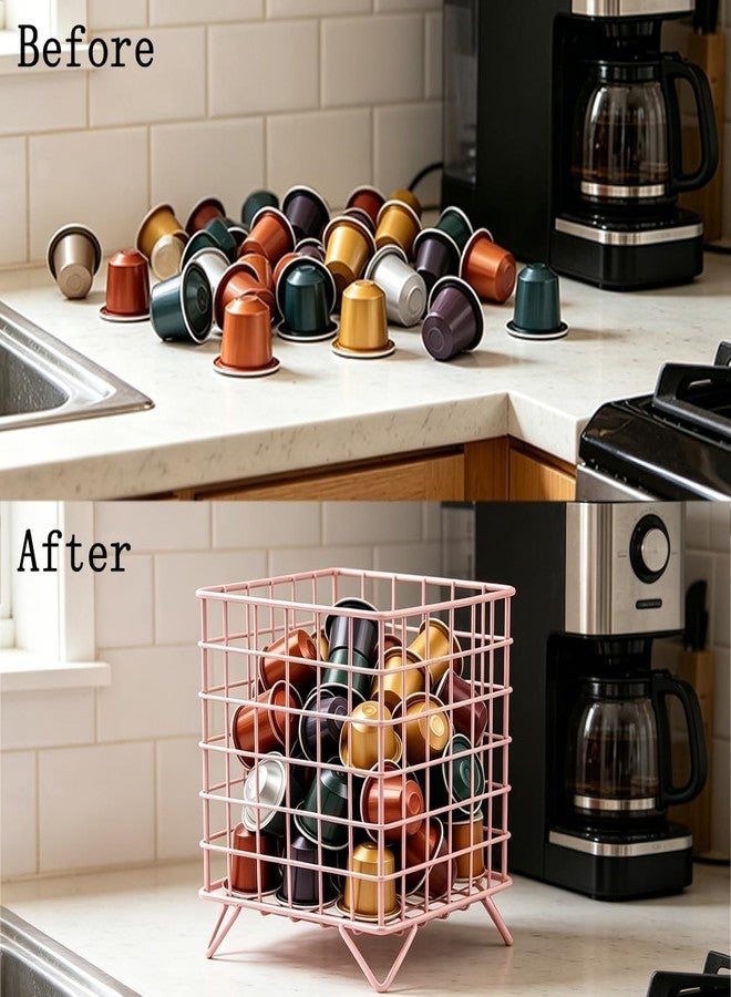 منظم كبسولات القهوة Alunsito K Cup، حاويات كبسولات إسبريسو ذات سعة كبيرة، منظم كبسولات معدني، سلال تخزين سلكية لسطح المطبخ، المخزن، ملحقات ركن القهوة - Image 3