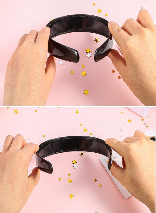 HESTYA 20 Pcs 1 Inch Black Plastic Headbands for Women Plain Craft Hairband with Teeth DIY Hair Accessories Headwear for Graduation Halloween Christmas - Image 4