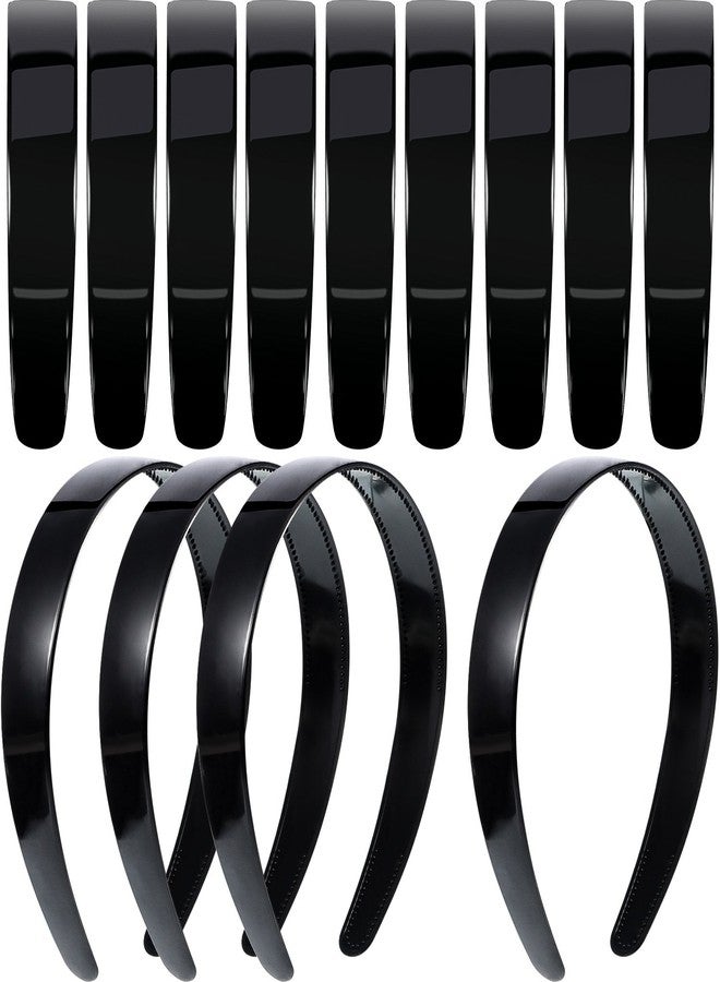 HESTYA 20 Pcs 1 Inch Black Plastic Headbands for Women Plain Craft Hairband with Teeth DIY Hair Accessories Headwear for Graduation Halloween Christmas - Image 1
