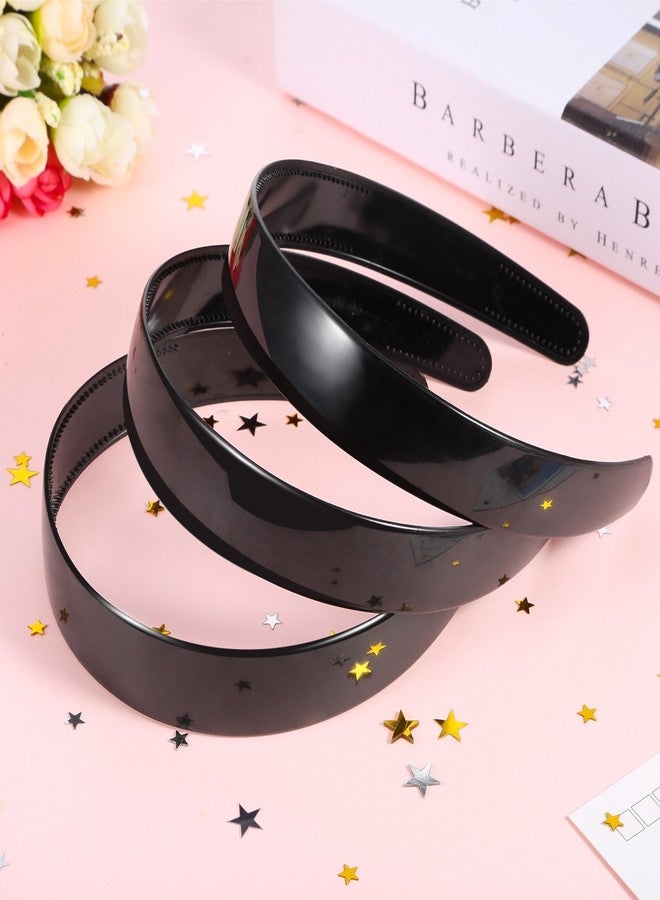 HESTYA 20 Pcs 1 Inch Black Plastic Headbands for Women Plain Craft Hairband with Teeth DIY Hair Accessories Headwear for Graduation Halloween Christmas - Image 3